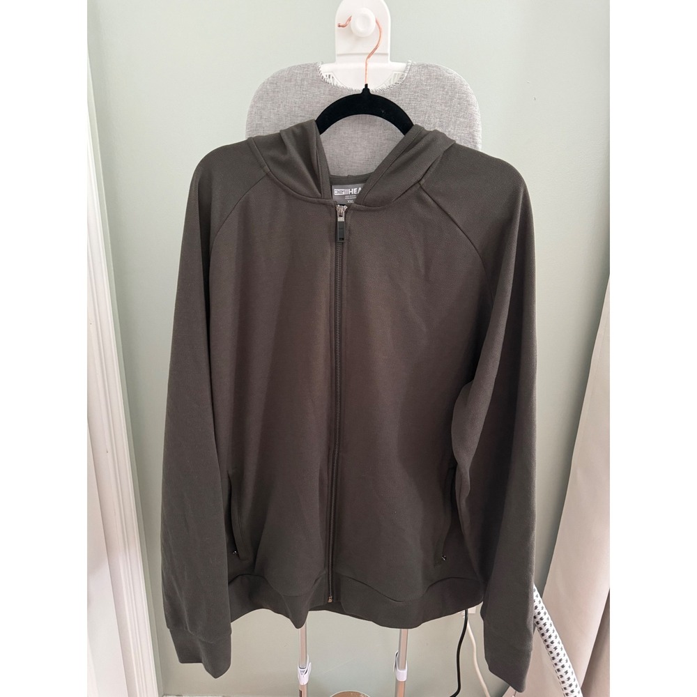 32 Degrees Heat Olive Green Full Zip Hoodie Jacket XXL Lightweight Mens Casual